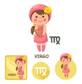 Virgo vector collection. zodiac signs Royalty Free Stock Photo