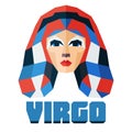 Virgo. Vector horoscope, polygonal flat zodiac sign, astrological sign