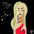 Virgo woman zodiac sign Royalty Free Stock Photo