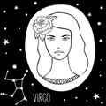 Virgo. Woman with zodiac sign Royalty Free Stock Photo