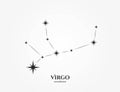 virgo zodiac constellation. astrological and horoscope symbol. vector image Royalty Free Stock Photo