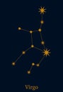 Virgo zodiac constellation. Astronomical symbol horoscope. Minimalist style astrological sign vector illustration. Royalty Free Stock Photo