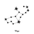 Virgo Zodiac constellation. Vector illustration in the style of minimalism. The symbol of the astrological horoscope. Black stars Royalty Free Stock Photo