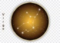 Virgo zodiac constellations sign on beautiful starry sky with galaxy and space behind. Virgin horoscope symbol constellation on de Royalty Free Stock Photo