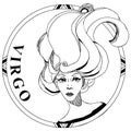 Virgo zodiac lineart symbol Royalty Free Stock Photo