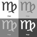 Virgo zodiac set sign. Astrological symbol. Vector icon on whit Royalty Free Stock Photo