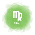 Virgo. Zodiac sign. Astrological calendar. Zodiacal color vector horoscope. Smoky circle. Line symbol