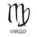 Virgo zodiac sign black vector illustration
