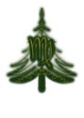 Virgo zodiac sign. Christmas tree with the sign of the zodiac Virgo. The silhouette of the Christmas tree is isolated.