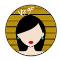 Virgo zodiac sign, female face avatar