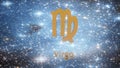 Virgo. Zodiac sign. Horoscope. Space flight through the constellation.