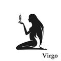 Virgo zodiac sign horoscope symbol. astrological icon in black and white style