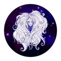 Virgo zodiac sign, horoscope symbol, vector illustration Royalty Free Stock Photo