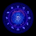 Virgo zodiac sign, horoscope symbol, vector illustration Royalty Free Stock Photo