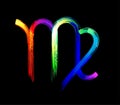 Virgo zodiac sign luminescent paint