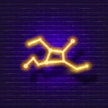 Virgo zodiac sign neon icon. Astrological zodiac signs glowing symbol Royalty Free Stock Photo