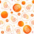 Virgo zodiac sign seamless pattern