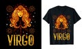 Virgo Zodiac Sign T shirt Design Vector Illustration