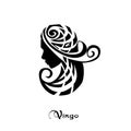 Virgo Zodiac Sign tattoo style Royalty Free Stock Photo