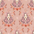 VIRGO zodiac star seamless pattern. VIRGO sign symbol stars Vector EPS10 Royalty Free Stock Photo