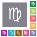 Virgo zodiac symbol square flat icons Royalty Free Stock Photo