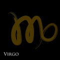 Virgo zodiac symbol isolated on white background. Brush stroke Virgo zodiac sign Royalty Free Stock Photo