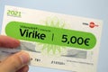 Virikeseteli - a 5 Euro Culture Voucher for Employees in Finland Royalty Free Stock Photo