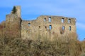 Virneburg, Germany - 12 15 2022: castle ruin Virneburg, village side