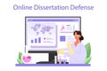 Virologist online service or platform. Scientist studies virus