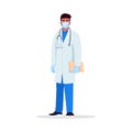 Virologist semi flat RGB color vector illustration