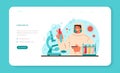 Virologist web banner or landing page. Scientist studies viruses and bacteria