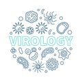 Virology round creative vector outline biology illustration Royalty Free Stock Photo