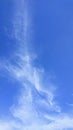 Virtical Fluffy Light Clouds Blue Sky. Weather. Nature