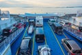 Virtu, Estonia, June 30, 2022: Cars on a ferry to saaremaa in Es