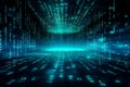 Virtual abstract digital binary code background. Matrix and big data concept