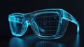 virtual animating wireframe style ar glasses Royalty Free Stock Photo