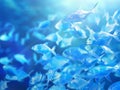 Virtual Aquarium Digital Abstract Background with Colorful Underwater Scene. Royalty Free Stock Photo