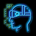 Virtual Artificial Intelligence neon glow icon illustration Royalty Free Stock Photo