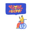 Virtual assistant text. Vector hand drawn quote Royalty Free Stock Photo