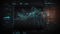 Virtual or augmented reality data visualization of financial data, graphs, stocks, trends, and progress using ai - generative ai Royalty Free Stock Photo