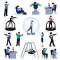 Virtual Augmented Reality Flat Pictogram Collection