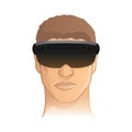 Virtual / augmented reality headset goggle vector illustration