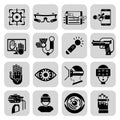 Virtual Augmented Reality Icons Black Royalty Free Stock Photo