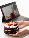 virtual birthday festive cake online greeting