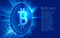 Virtual bitcoin digital currency consist of binary code Royalty Free Stock Photo