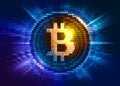 Virtual bitcoin digital currency consist of binary code Royalty Free Stock Photo