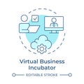 Virtual business incubators soft blue concept icon Royalty Free Stock Photo