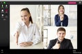 virtual chat online meeting female leader partners