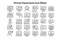 Virtual Classrooms Vector Icon Set for Online Learning Spaces Remote Education Tools Royalty Free Stock Photo