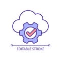 Virtual cloud storage setting RGB color icon Royalty Free Stock Photo